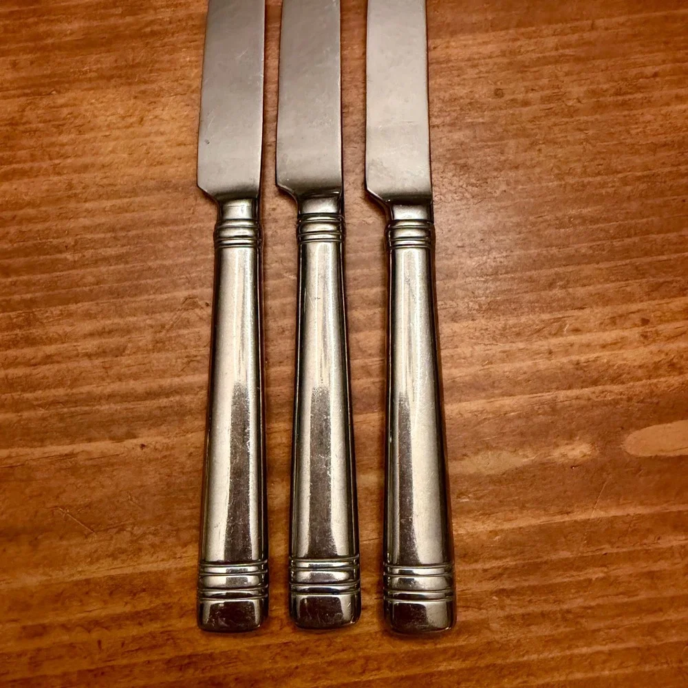 Reed and Barton Longwood II Stainless Steel Dinner Knives Set of 3 Replacement